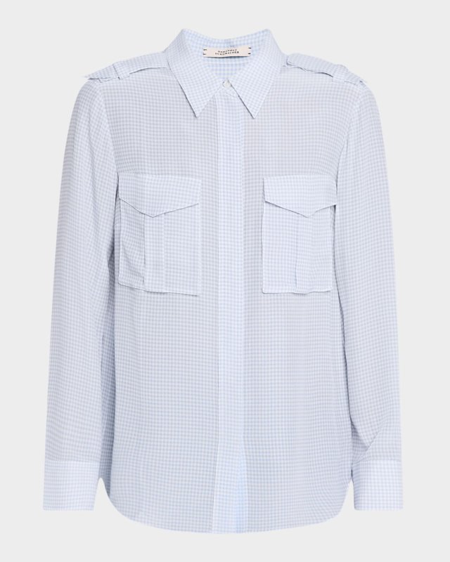 Vichy Love Button-Down Gingham Blouse